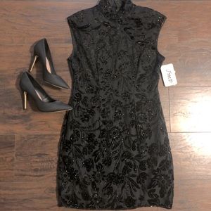 Vintage NWT Black beaded dress